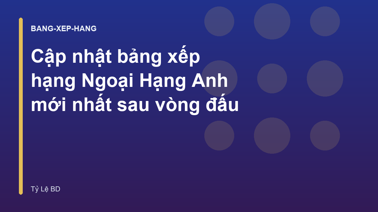 Cập nhật bảng xếp hạng Ngoại Hạng Anh mới nhất sau vòng đấu