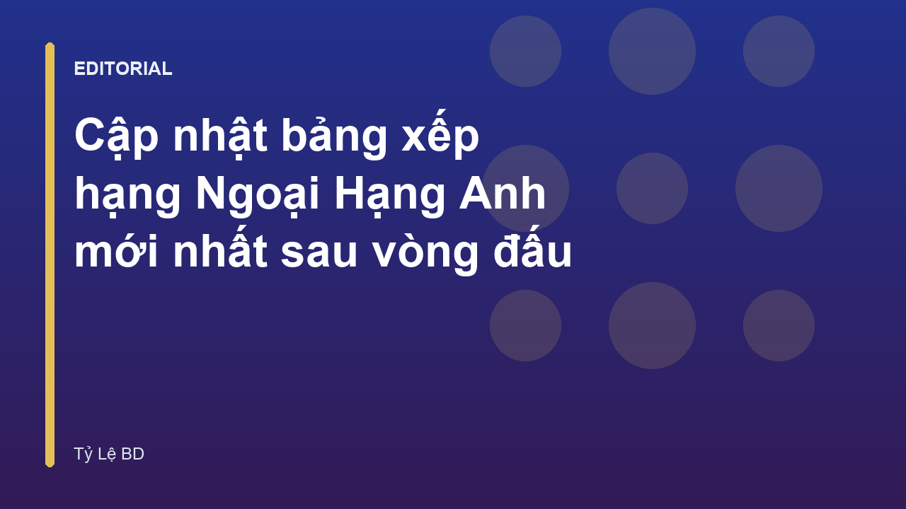 Bảng xếp hạng bóng đá Ngoại Hạng Anh